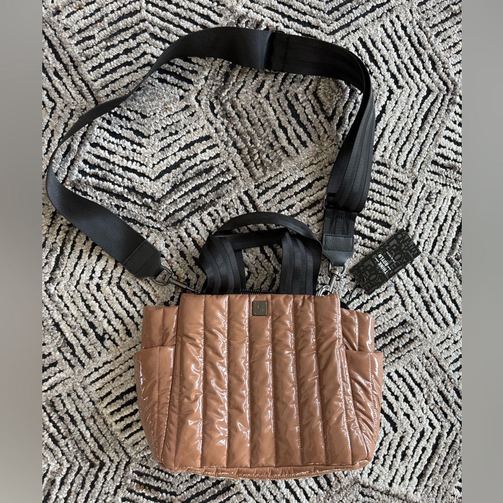 THINK ROYLN Quilted Tan Satchel